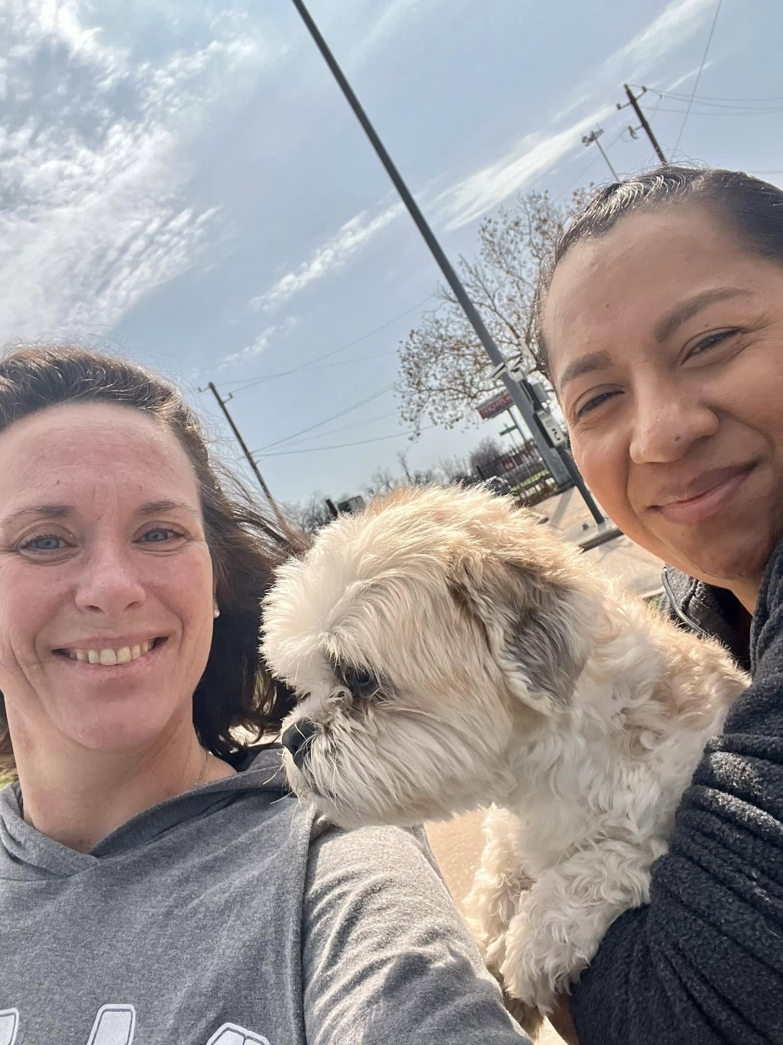 women and sweet dog